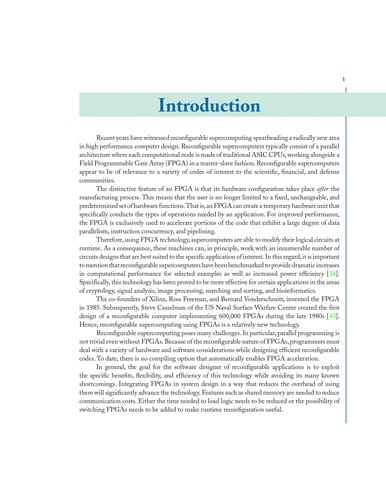 Introduction to reconfigurable supercomputing