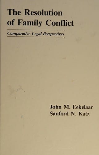 The Resolution of family conflict: comparative legal perspectives