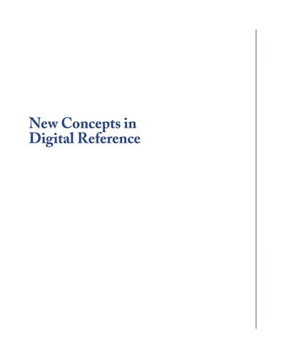 New concepts in digital reference