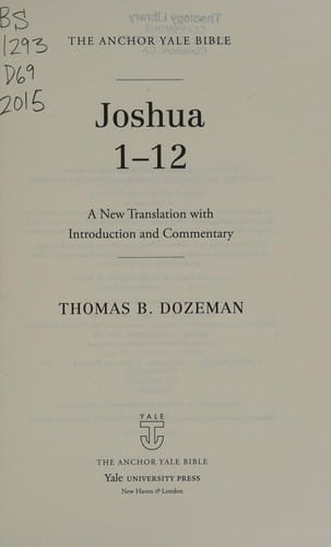 Joshua 1-12: a new translation with introduction and commentary