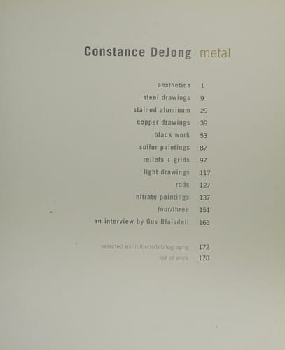 Constance DeJong: metal