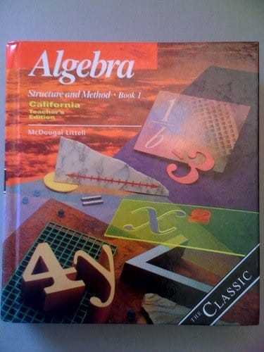 Algebra Structure And Method Book 1