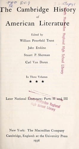 The Cambridge History of American Literature