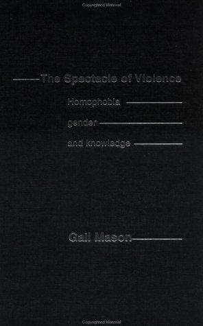 The Spectacle of Violence: Homophobia, Gender and Knowledge (Writing Corporealities)