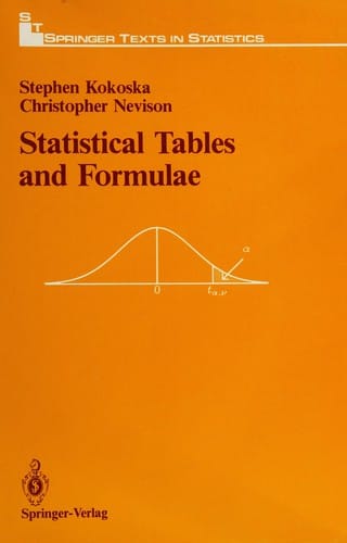 Statistical tables and formulae