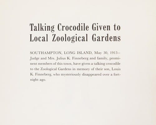 The crocodile under Louis Finneberg's bed