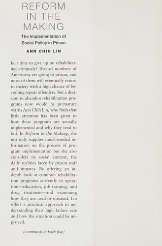 Reform in the making: the implementation of social policy in prison