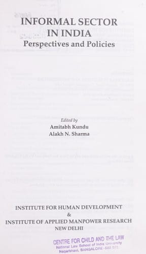 Informal sector in India: perspectives and policies