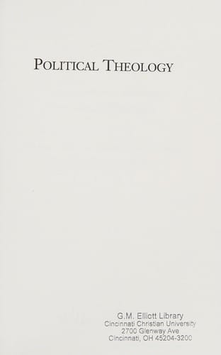 Political theology: contemporary challenges and future directions