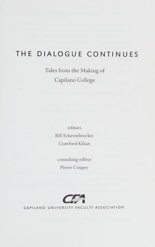 The dialogue continues: tales from the making of Capilano College