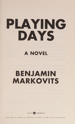 Playing days: a novel