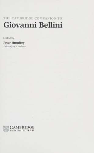 The Cambridge companion to Giovanni Bellini
