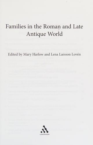 Families in the Roman and late antique world