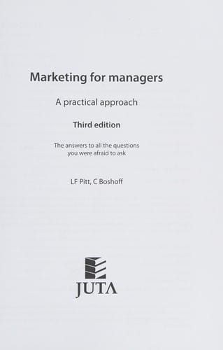 Marketing for managers: a practical approach