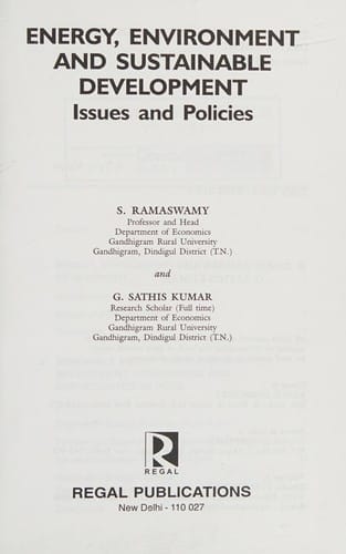 Energy, environment and sustainable development: issues and policies