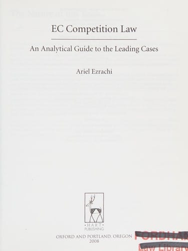 Ec Competition Law: An Analytical Guide to the Leading Cases