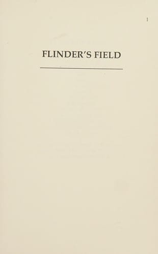 Flinder's field: a novel