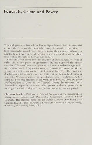 Foucault, Crime and Power: Problematizations of Crime in the Twentieth Century