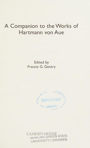 A companion to the works of Hartmann von Aue