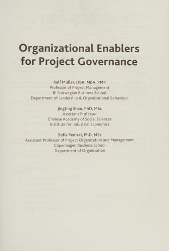 Organizational enablers for project governance