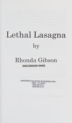 Lethal lasagna: [a Claire Parker mystery]
