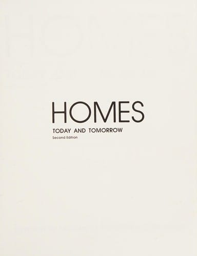 Homes: Today and Tomorrow (Student Guide)