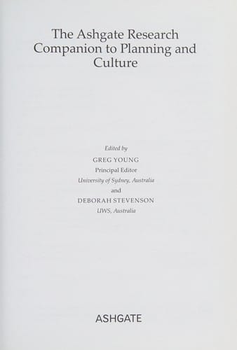 Ashgate Research Companion to Planning and Culture
