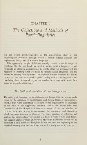 An introduction to psycholinguistics