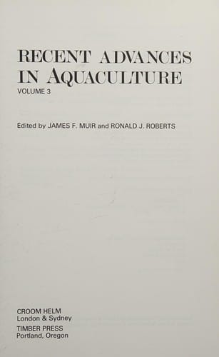 Recent Advances in Aquaculture