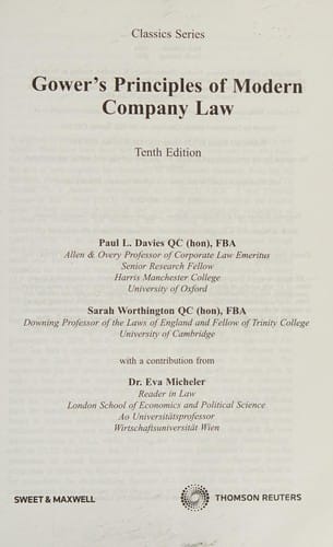 Gower's principles of modern company law