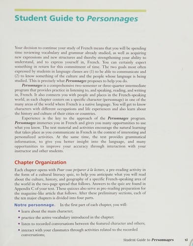 Personnages: An Intermediate Course in French Language and Francophone Culture