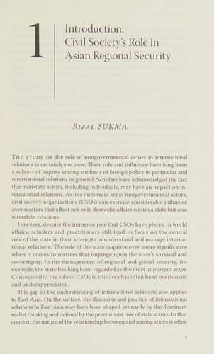 Growing Force: Civil Society's Role in Asian Regional Security