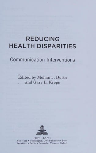 Reducing Health Disparities: Communication Interventions