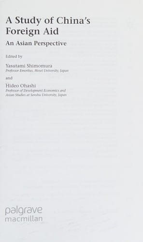 Study of China's Foreign Aid: An Asian Perspective