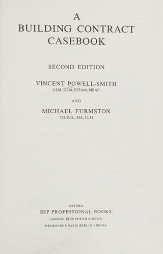 A Building Contract Casebook