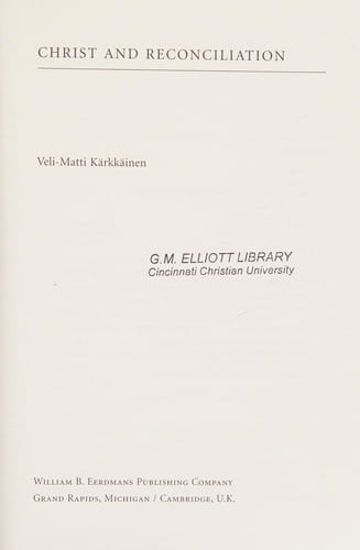 Christ and reconciliation