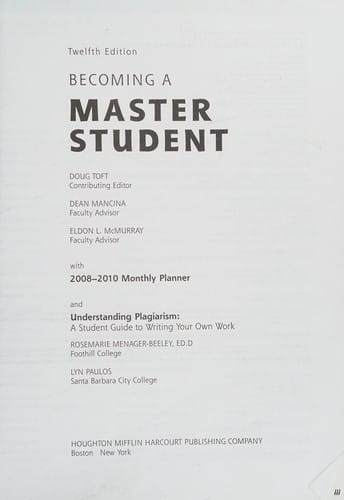 Becoming a master student