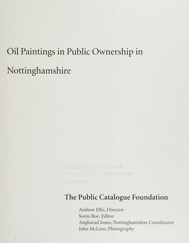 Oil paintings in public ownership in Nottinghamshire