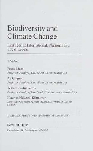 Biodiversity and climate change: linkages at international, national and local levels
