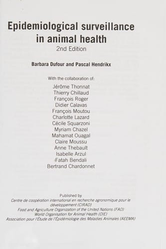 Epidemiological surveillance in animal health