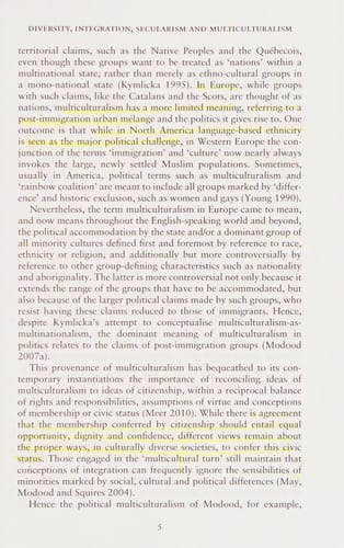 European multiculturalisms: cultural, religious and ethnic challenges