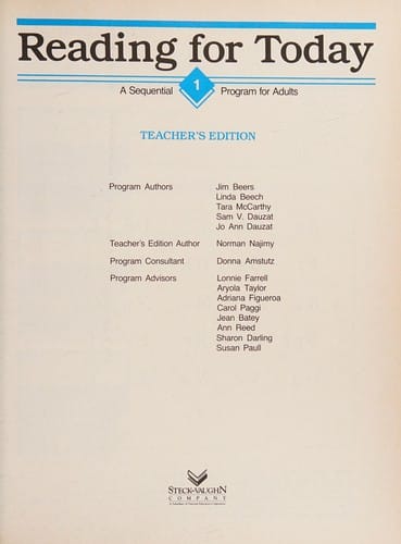 Reading for Today Book 3 (Teachers ed)