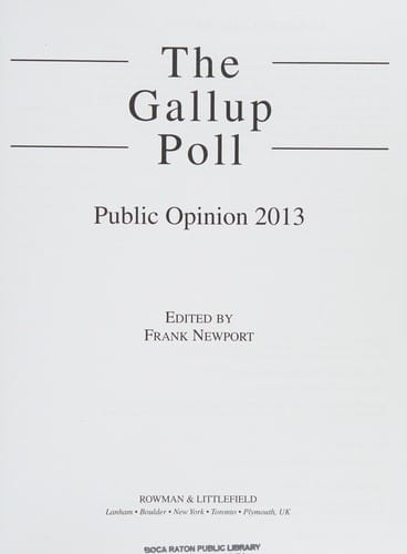 Gallup Poll: Public Opinion 2013