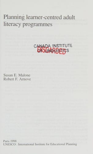 Planning Learner-Centred Adult Literacy Programmes