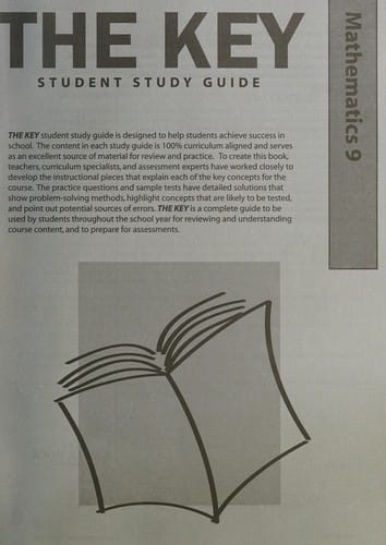 The key student study guide: Math 9