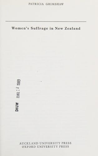 Women's suffrage in New Zealand