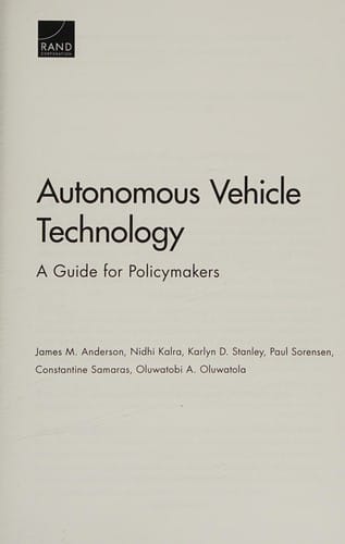 Autonomous vehicle technology: a guide for policymakers