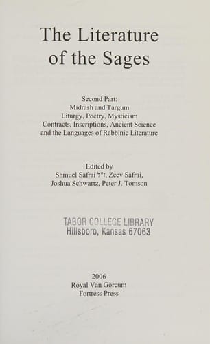 The Literature of the Sages