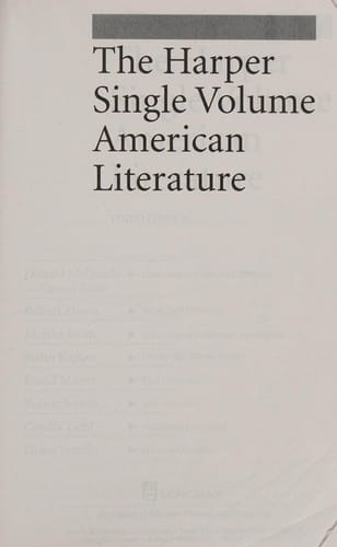 The Harper single volume American literature