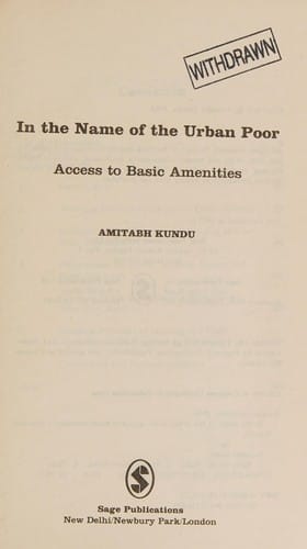 In the name of the urban poor: access to basic amenities